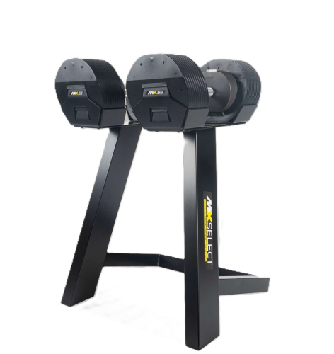 MX Select MX55 Kurzhanteln mit Ständer - Verstellbereich 4,5 - 24,9 kg